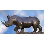 Sculpture, Taurai Maisiri, Rhino Bull, Springstone, Unique