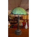 A Tiffany style lamp with green shade, H.