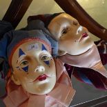 Two 1980's Dyan Nelson harlequin wall masks,