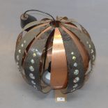 A Danish spherical copper hanging light.