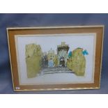 A Moroccan scene, screen print, signed in pencil,