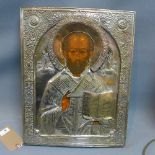 A Russian icon, 'St Nicholas of Myra',