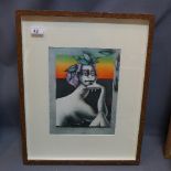 After Paul Wunderlich, Portrait of a Nude Lady, lithograph,