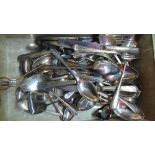 A collection of silver plated cutlery, to include spoons, teaspoons, knives,