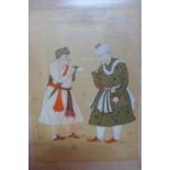 Late 17th / 18th century Indian school, Two Elderly Noblemen, in giltwood frame,