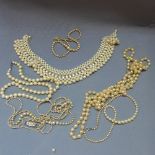 Six vintage pearl necklaces.