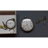 A late 19th Century Swiss open face pocket watch,