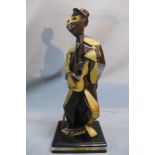 After Picasso, a bronze figural study, 'Man with Guitar', raised on rectangular marble base, bears