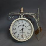 Contemporary wall clock, the round case with wall bracket, H. 41cm