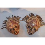 Two African Rasta tribal face masks