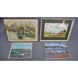 20th century British school, Boats on a Beach, watercolour, indistinctly signed lower right, 30 x