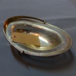 A silver basket with handle, hallmarked London, maker Harrison Brothers & Howson. L.28cm