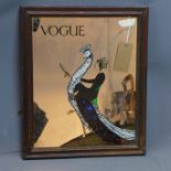 A vintage advertising mirror for vogue magazine 60x50cm