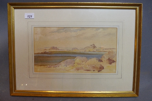 Kenneth Holmes A.R.C.A. (British, 1902-1994), Coastal Landscape, watercolour, 19 x 34cm
