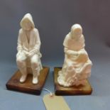 Two resin figural studies of a elderly man and lady (2)