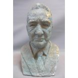 A 20th century composite bust of a gentleman H-42cm