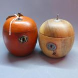 Two Georgian style tea caddies in the form of apples