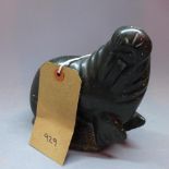 A Canadian Inuit stone carving of a sea lion,