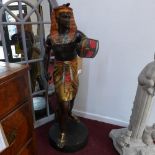 A large 20th Century cast bronze statue of an Egyptian Pharaoh. H-107cm