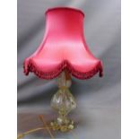 A 20th century glass table lamp