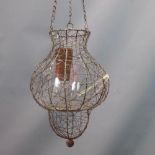 A set of six wirework lanterns