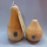 A pair of Georgian style tea caddies in the form of pears H-24cm