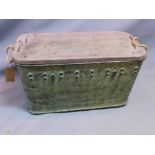 Two industrial style trunks, larger H. 47cm W. 81cm smaller H. 39cm W. 71cm