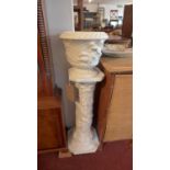 A ceramic white Jardiniere stand H.49cm