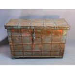 An early 20th century Indian hand painted trunk. H-74 W-112 D-42cm