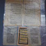 Five Persian late 18th / 19th century handwritten two sided manuscripts, written in Arabic, (5)
