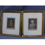 A pair of 19th century mezzotint's by E.M Hester after John Hoppner. titled "miss byng" and "the