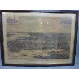 A 19th century print of Sydney in 1888. 83x110cm