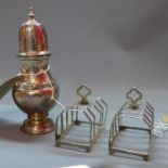 An Edward VIII silver sugar sifter, Adie Brothers, Birmingham 1936, together with a pair of silver