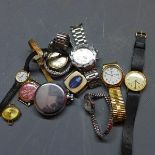 A collection of dress watches, to include a vintage Lucerne digital watch with white metal case,