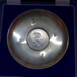 A Commemorative Royal silver coin dish inset with coin in memory of Diana Princess of Wales,