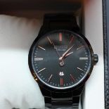 A Barkers of Kensington Entourage Black gentleman's wristwatch, quartz movement, the black dial with