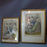 Two coloured fashion prints, 'Le Monde Elegant', 26 x 18cm