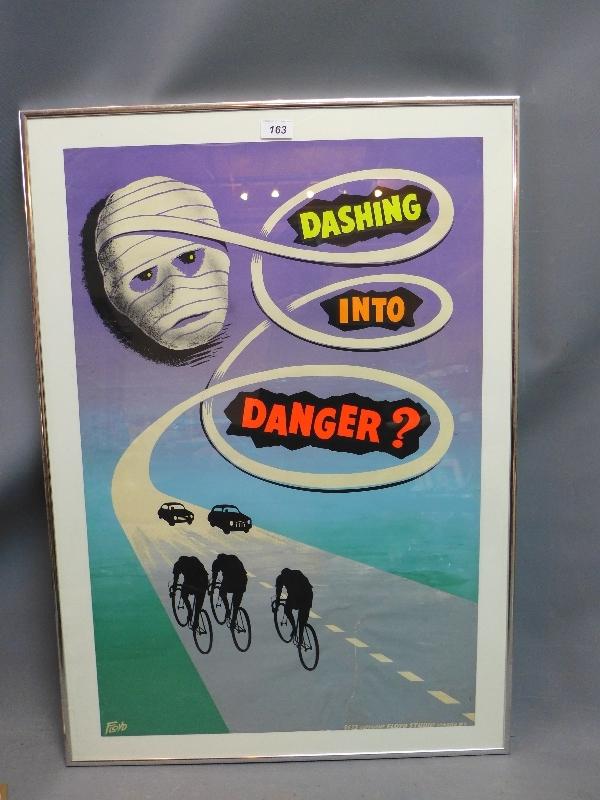 An original 1960's Floyd studio poster "Dashing into Danger" 76x50cm