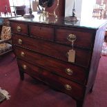 A Regency mahogany chest of three short over three long drawers raised on splayed legs. H-106 W-