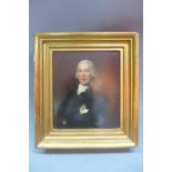 19th century British School, a portrait of William Woodville, oil on panel, labels to verso. H.