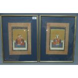 A pair of late 19th/early 20th Indian watercolours. 23cm x 15cm