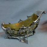 A late 19th/early 20th French century silver plated ormolu center piece in the Rococo manner. H-34