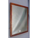 An early 20th century mahogany box framed mirror, with beveled plate. 79x56cm