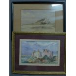 20th century school, 'Harlech Castle, North Wales', watercolour, signed James Atkins and dated '95