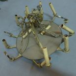 A 20th century brass twelve branch chandelier, diameter 70cm