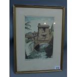 J.Lewis Stant, 'The Bridge House, Ableside', etching, signed in pencil, blindstamped, 25 x 17cm