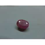 An oval cut natural ruby, approx. 10ct
