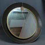 A large circular industrial mirror, Diameter 87cm