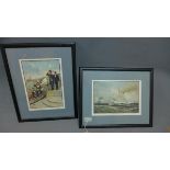 A pair of early 20th Century lithographs of maritime interest, (2)