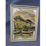 20th century school, Boats at Harbour, oil on canvas, signed and dated 1973, 59 x 43cm